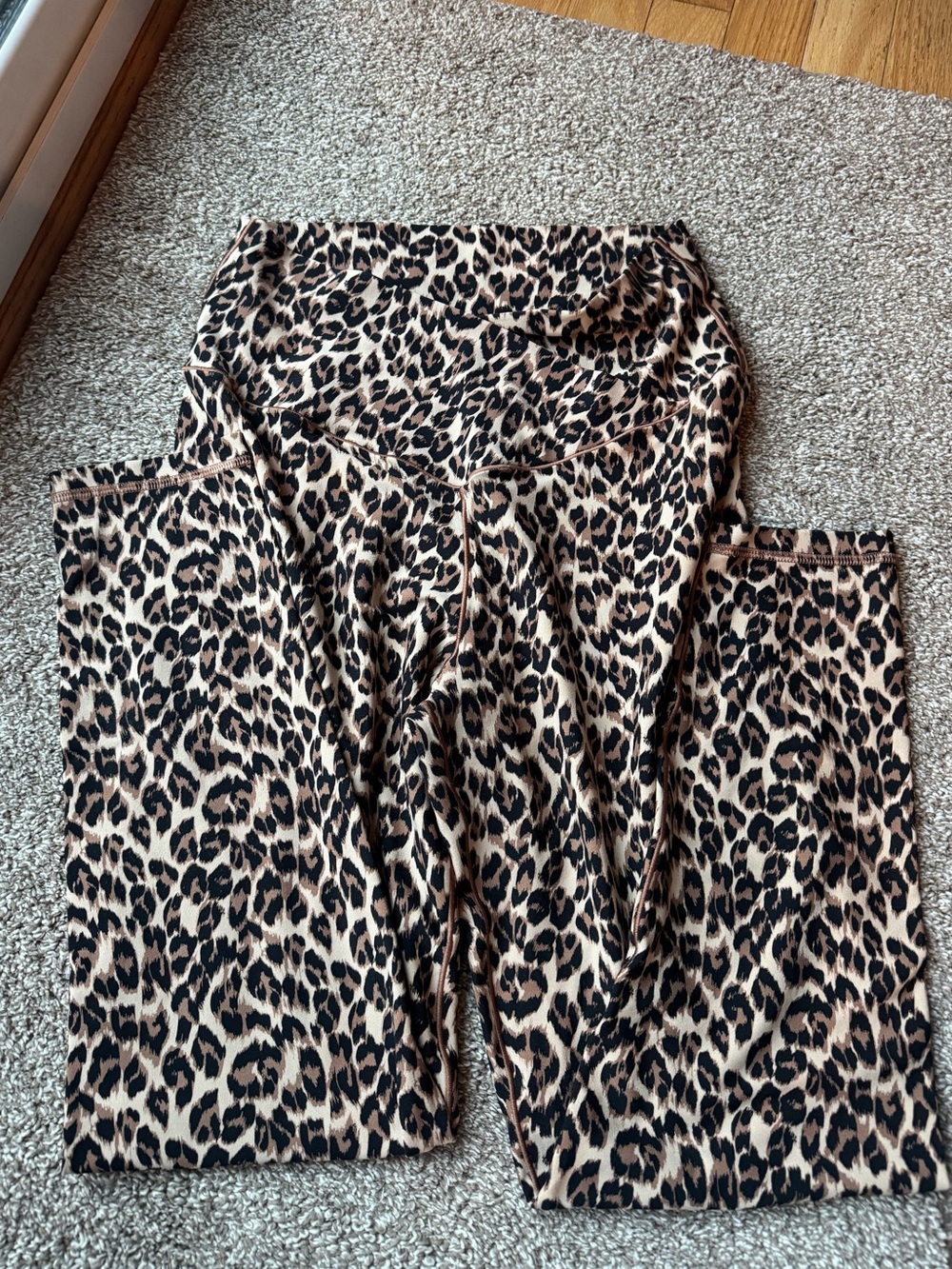 aerie Leopard Print Leggings in Beige and Black